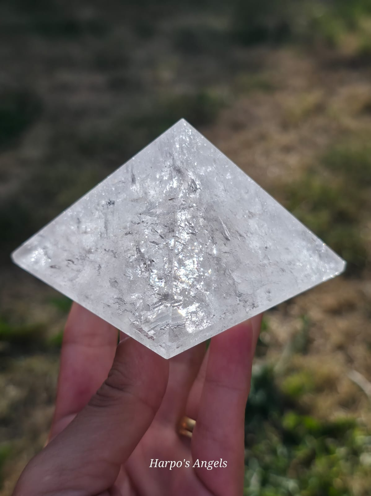 Clear Quartz Pyramid with Chlorite & Hematite Inclusions