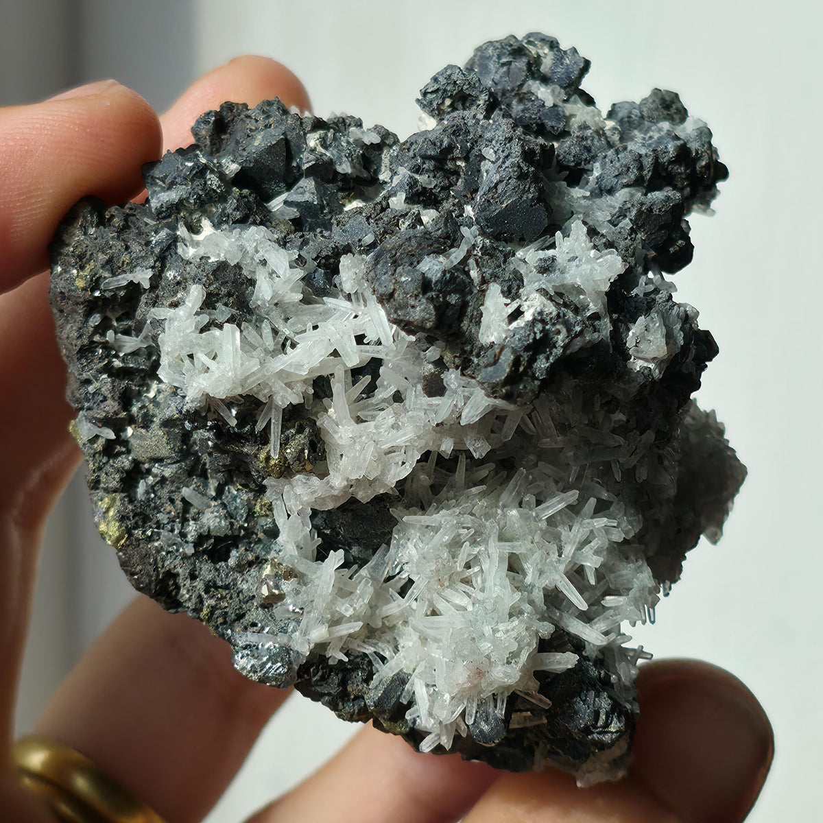 Quartz with Shungite Cluster #1