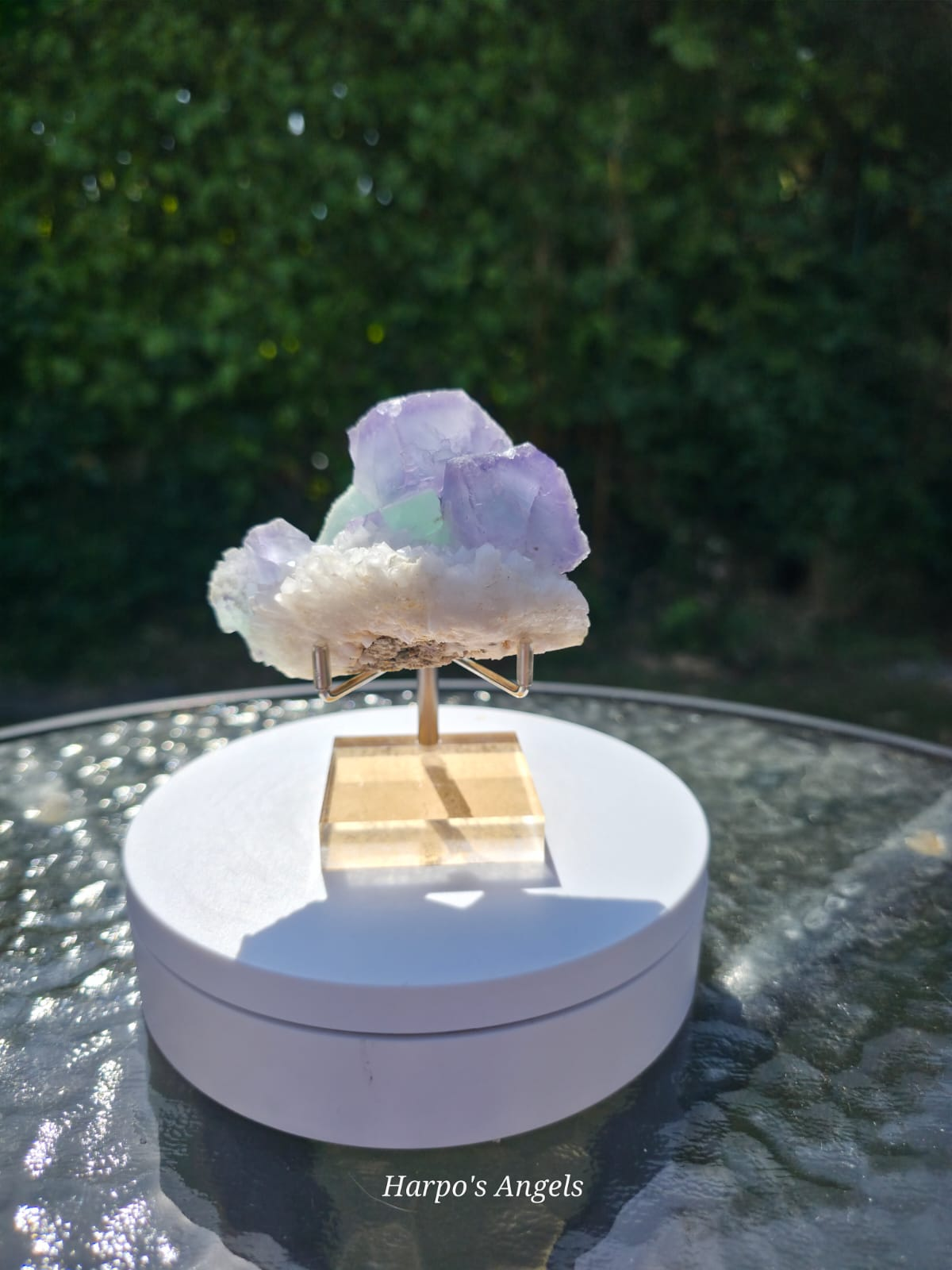 YGX Blue-Green Porcelain Fluorite on Quartz