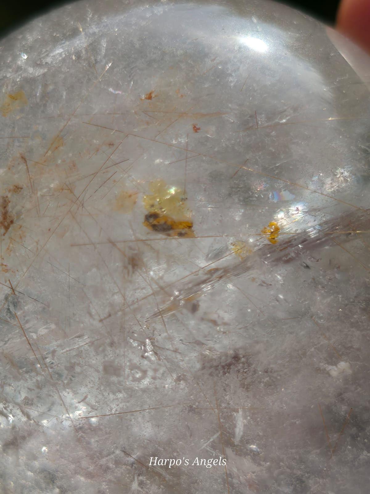 Brazilian Golden Healer & Rutile Included Clear Quartz Sphere