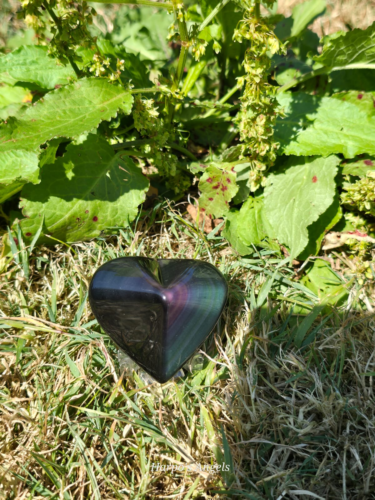 Rainbow Obsidian Heart