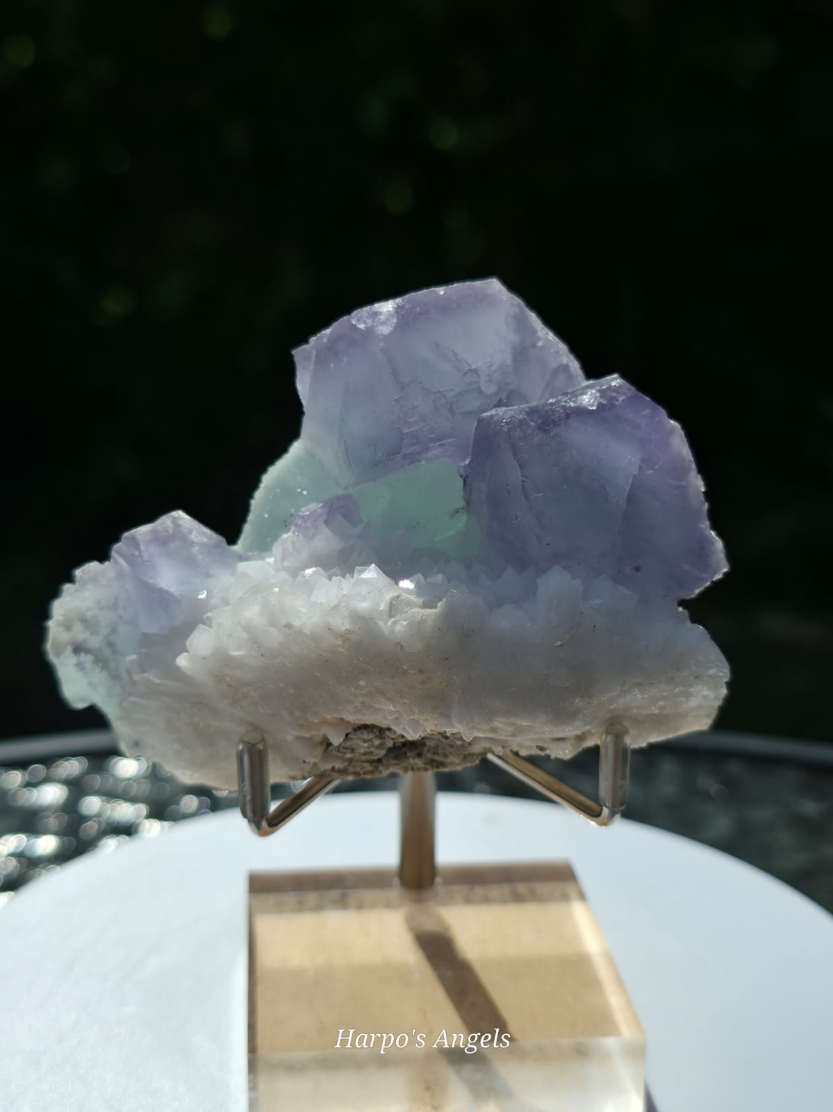 YGX Blue-Green Porcelain Fluorite on Quartz