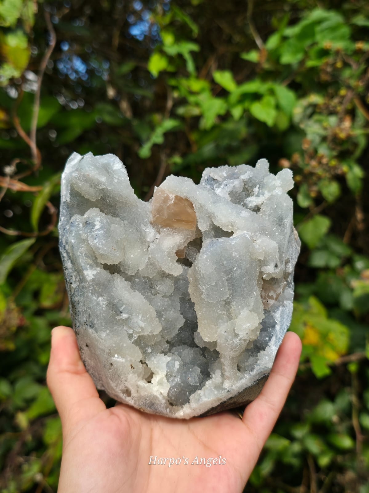 Heulandite Crystal Specimen with Amethyst Inclusion - India