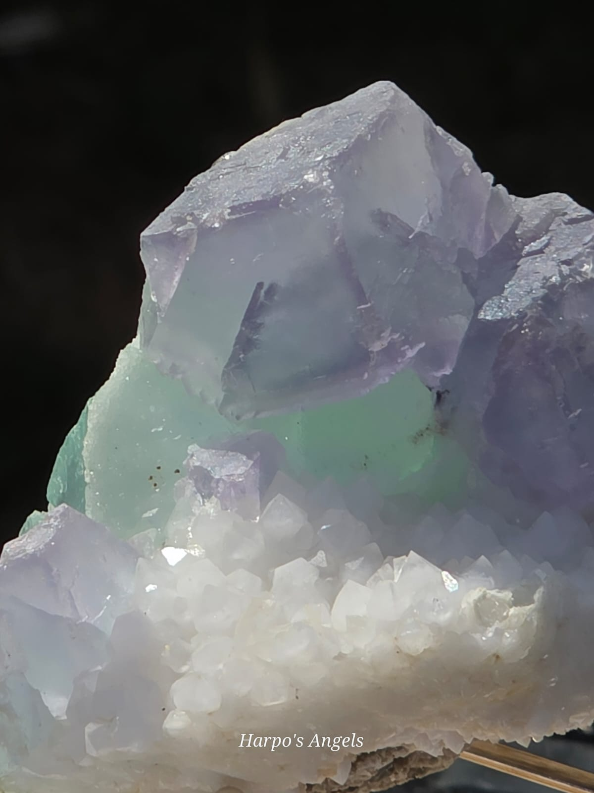 YGX Blue-Green Porcelain Fluorite on Quartz