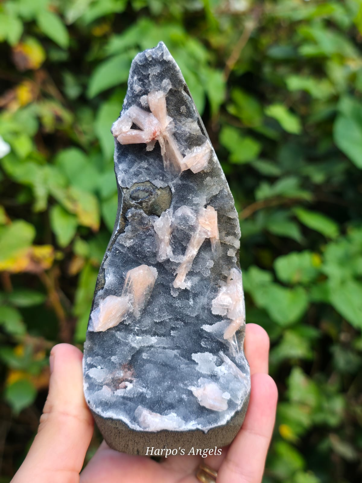 Peach Heulandite on Chalcedony Crystal Specimen - India