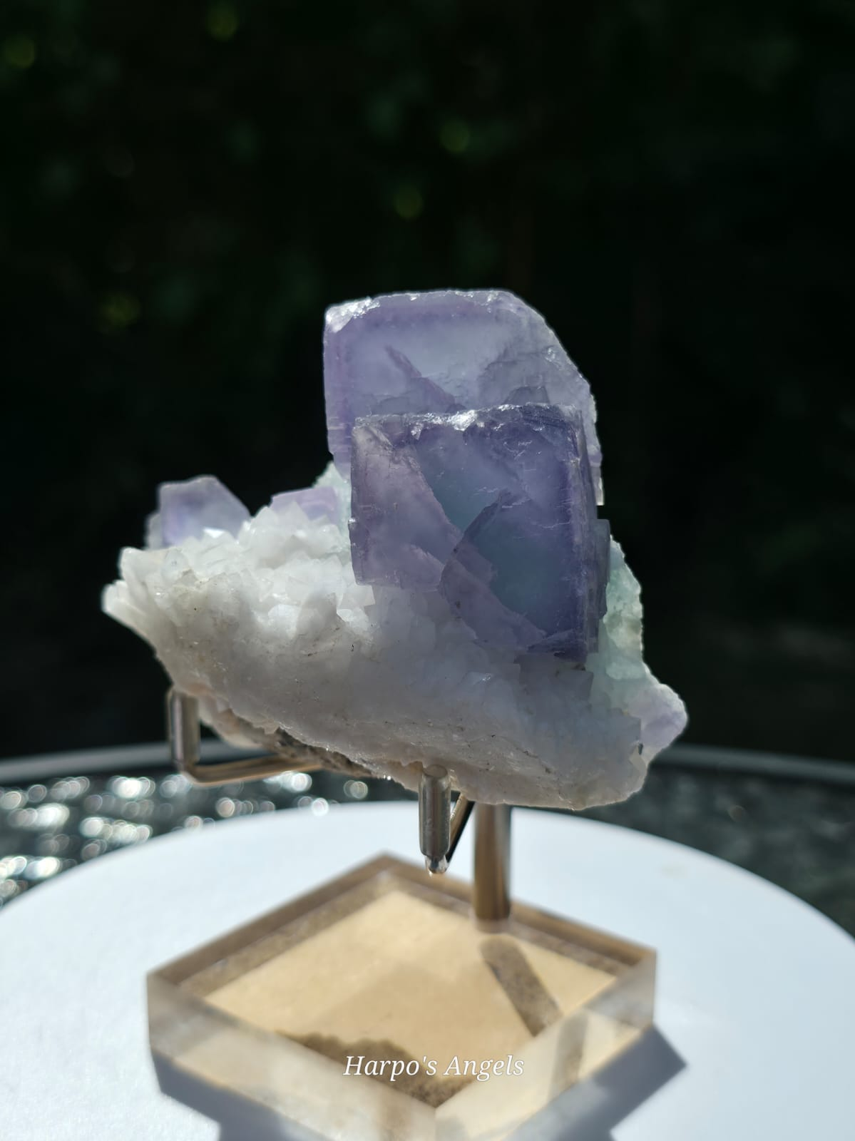 YGX Blue-Green Porcelain Fluorite on Quartz