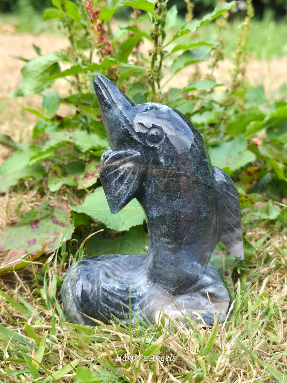 Moss Agate Dolphin