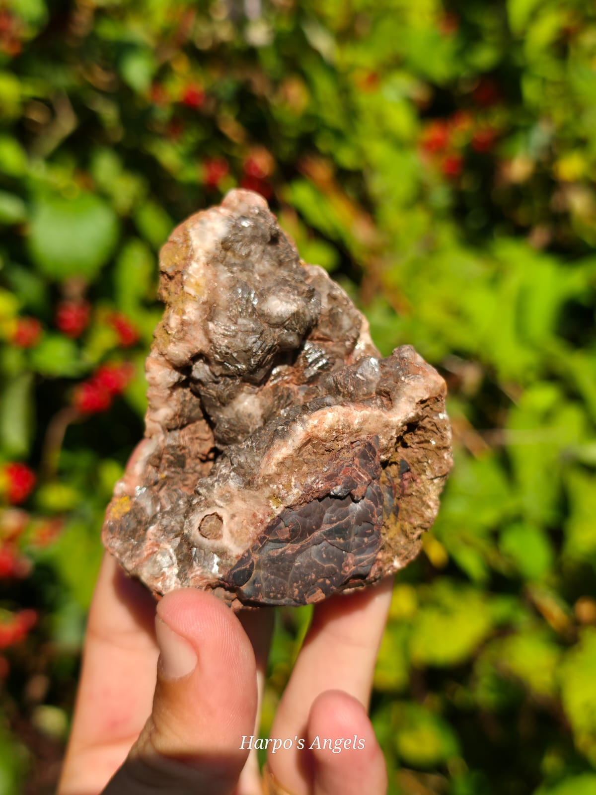 Hematite on Calcite - Cumbria - UK Mineral