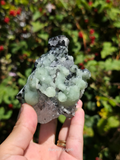 Prehnite on Calcite Crystal Cluster