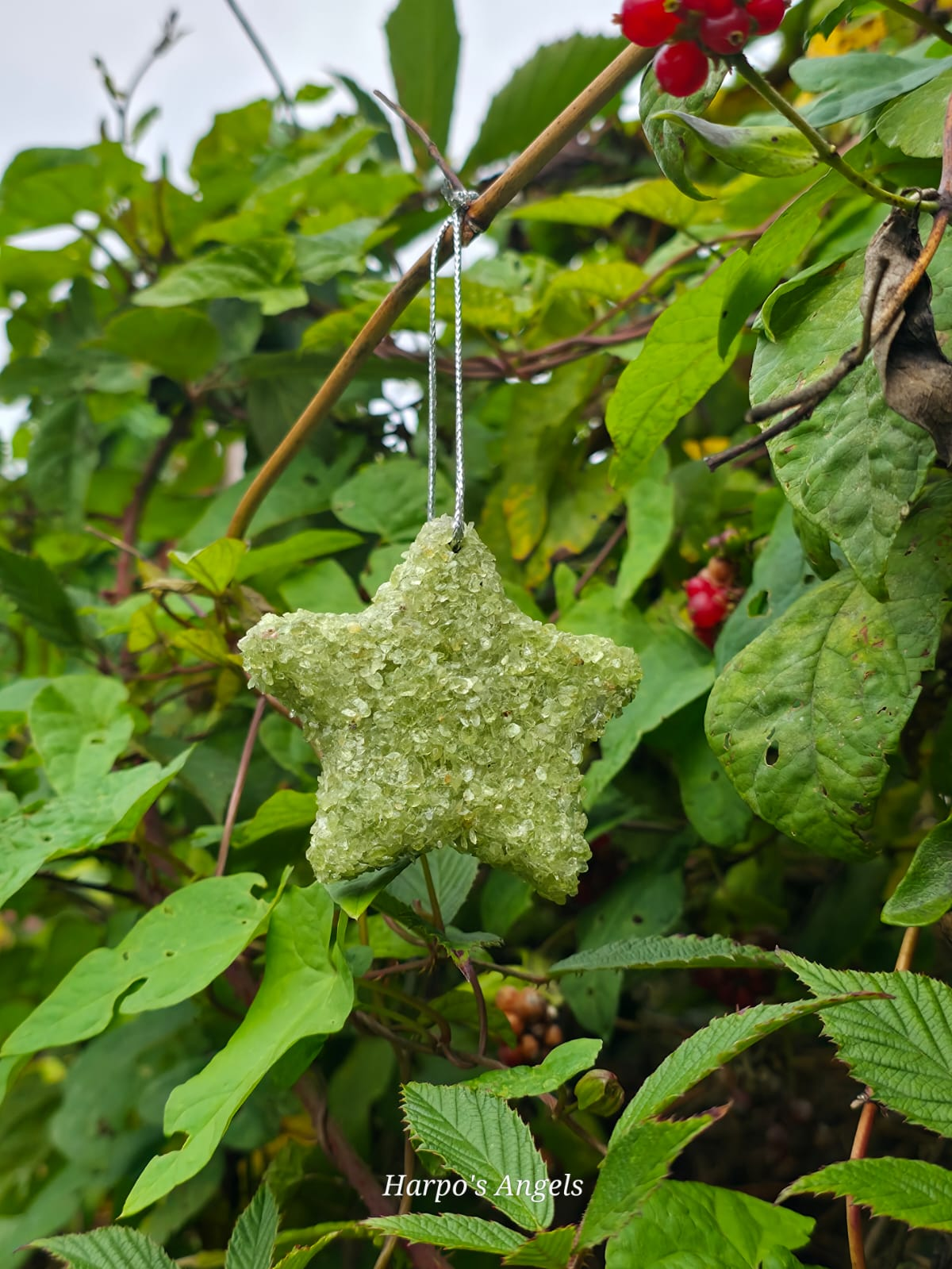 Handmade Peridot Hanging Star