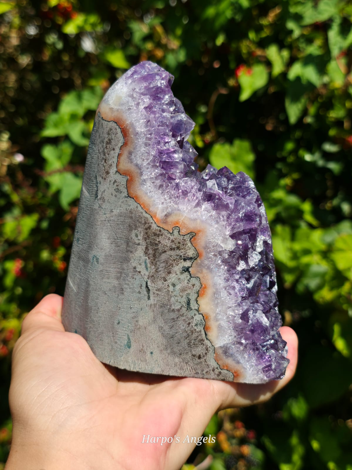 Brazilian Amethyst Cut Base with Jasper Banding