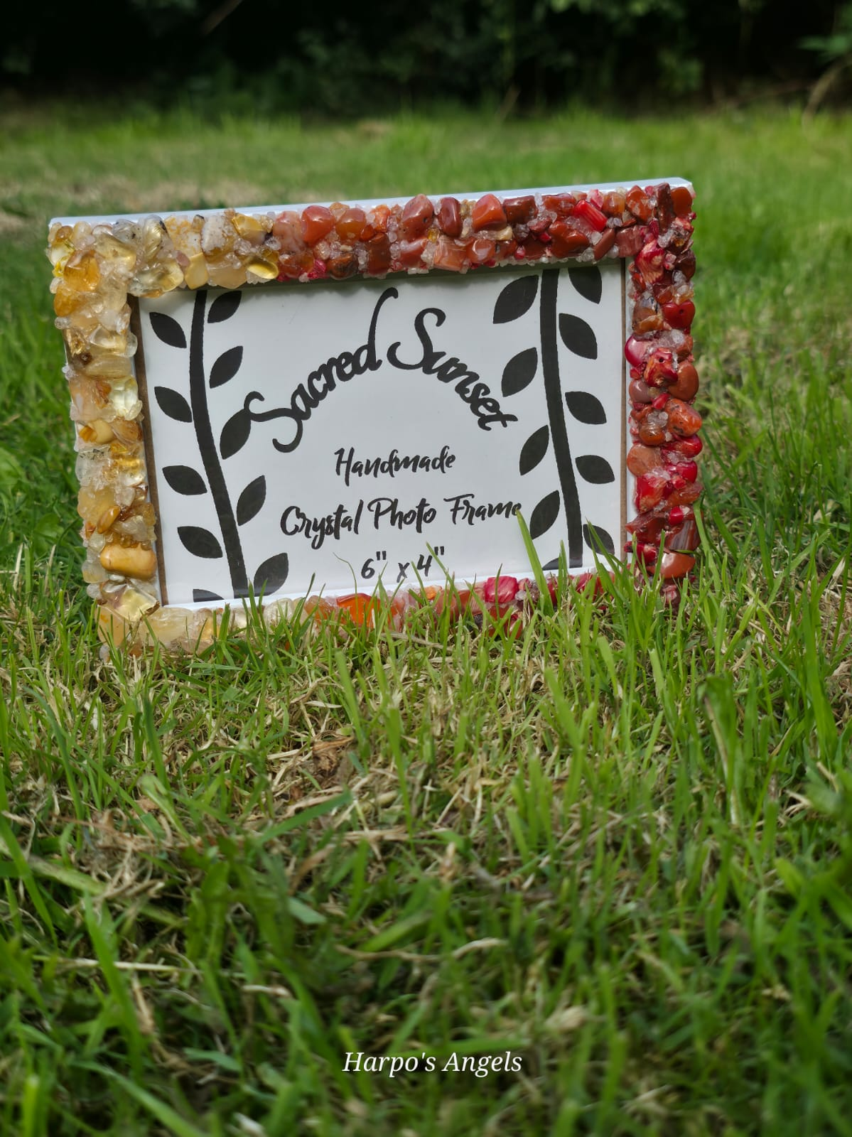 Sacred Sunset Handmade Crystal Photo Frame