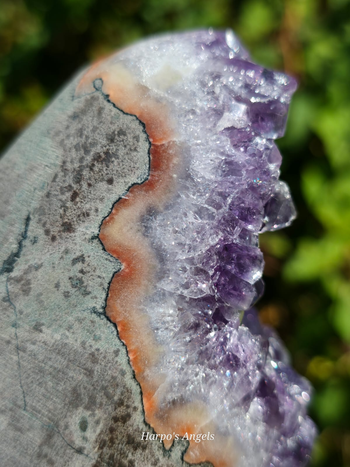 Brazilian Amethyst Cut Base with Jasper Banding