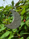 Handmade Crushed Pyrite Hanging Moon