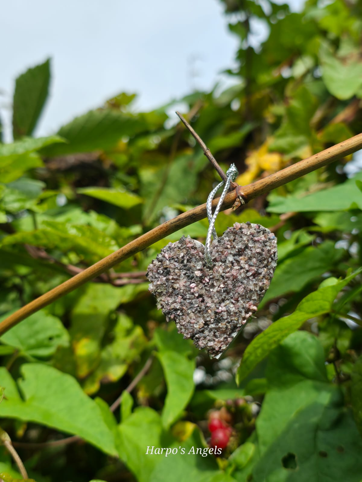 Handmade Rhodonite Hanging Heart