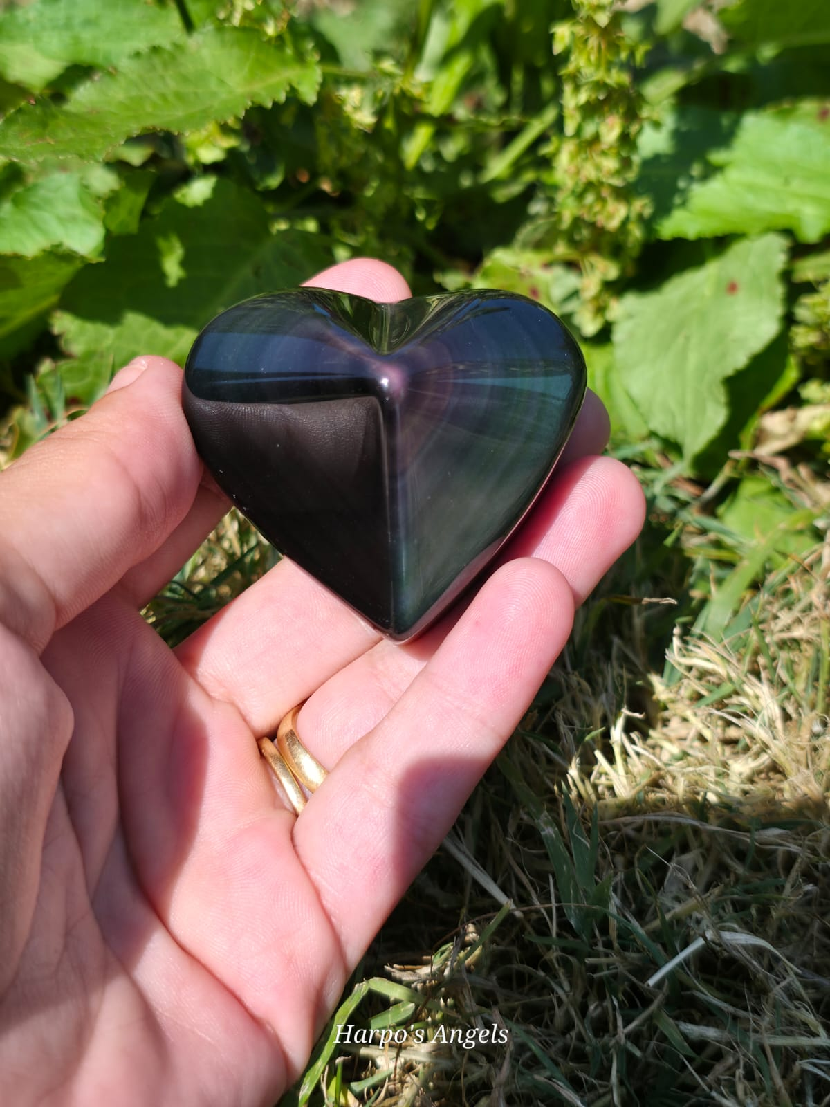 Rainbow Obsidian Heart